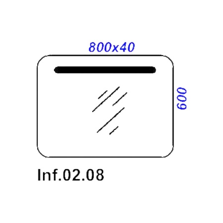 ИНФИНИТИ 80 Зеркало с фоновой подсветкой и выключателем. Может устанавливаться как вертикально, так и горизонтально  (Ш80хВ60хГ4) в Сочи и Адлере