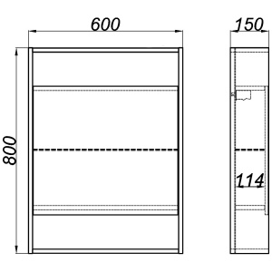 СИТИ 60 Шкаф-зеркало ДУБ КАНАДСКИЙ левый/правый шкаф с одной дверью и двумя открытыми полками (Ш60хВ80хГ15) в Сочи и Адлере СИТИ 60 Шкаф-зеркало ДУБ КАНАДСКИЙ левый/правый шкаф с одной дверью и двумя открытыми полками (Ш60хВ80хГ15) в Сочи и Адлере