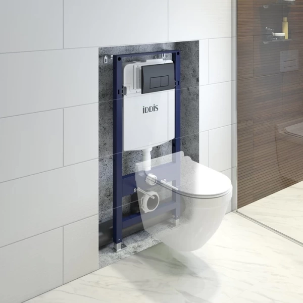 Комплект 2 в 1: инсталляция и клавиша смыва, черн., Optima Home, IDDIS, OPH00MBi32K в Сочи и Адлере