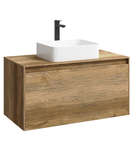 MOBI 100 Корпус тумбы под умывальник подвесной ДУБ БАЛТИЙСКИЙ DB+Фасад ДУБ БАЛТИЙСКИЙ DB MOB0110DB+MOB0710DB