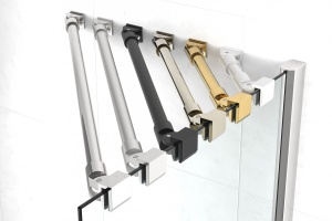 Дверь в душевой проем, профиль бронза., стекло бронза, 105 см левое открытие , ручка Flat в Сочи и Адлере