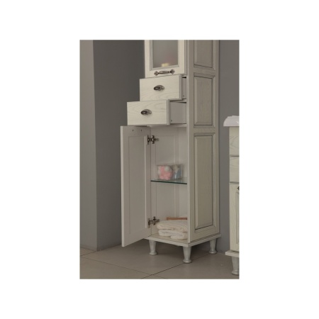 ЖЕРОНА шкаф-колонна белое золото левый в Сочи и Адлере