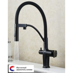 Смеситель Lemark Bronx LM3761BL для кухни, с гибким изливом, с подключ. к фильтру питьевой воды, чер в Сочи и Адлере Смеситель Lemark Bronx LM3761BL для кухни, с гибким изливом, с подключ. к фильтру питьевой воды, чер в Сочи и Адлере