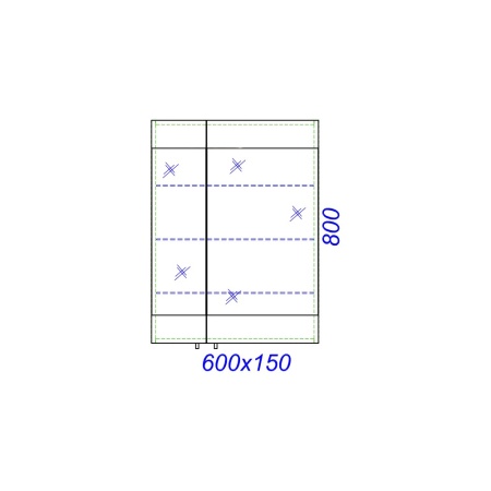 БРИГ 60 Шкаф-зеркало с двумя дверьми и внутренними стеклянными полочками дуб седой (Ш60хВ80хГ15,5)  в Сочи и Адлере