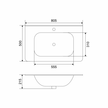 Раковина Astra 80 керамическая в Сочи и Адлере
