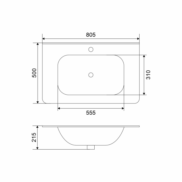 Раковина Astra 80 керамическая в Сочи и Адлере