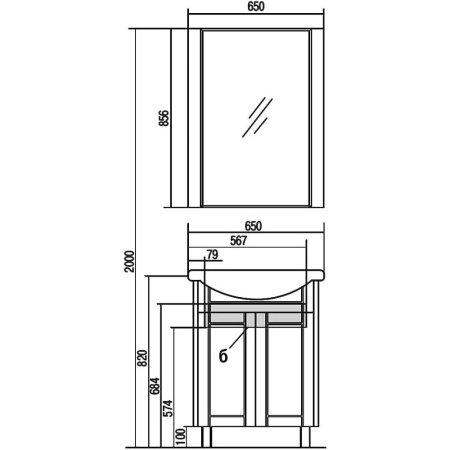 Альпина 65 Тумба Дуб молочный (Балтика65) в Сочи и Адлере