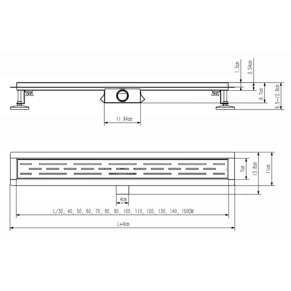 Водоотводящий металлический желоб AZARIO 700 мм D40(50) с решеткой в Сочи и Адлере