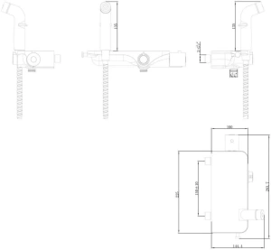Термостат Lemark Solo LM7169CW с гигиеническим душем, настенный, хром/белый в Сочи и Адлере
