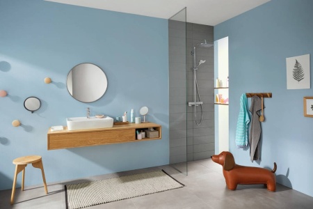 27630000 HG Croma E 280 1jet Душевая система Showerpipe с термостатом для душа, хром в Сочи и Адлере