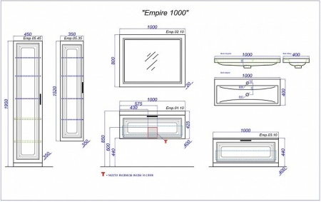 ИМПЕРИЯ 80 Дополнительная тумба с одним выдвижным ящиком в белом цвете (Ш80хВ44,5хГ40) в Сочи и Адлере