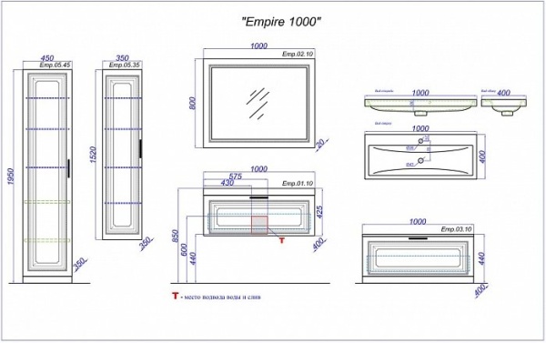 ИМПЕРИЯ 80 Дополнительная тумба с одним выдвижным ящиком в белом цвете (Ш80хВ44,5хГ40) в Сочи и Адлере ИМПЕРИЯ 80 Дополнительная тумба с одним выдвижным ящиком в белом цвете (Ш80хВ44,5хГ40) в Сочи и Адлере