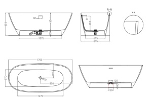 Ванна S-Stone (Solix) SOFIA 170*80 матовая/ДК белый в Сочи и Адлере Ванна S-Stone (Solix) SOFIA 170*80 матовая/ДК белый в Сочи и Адлере