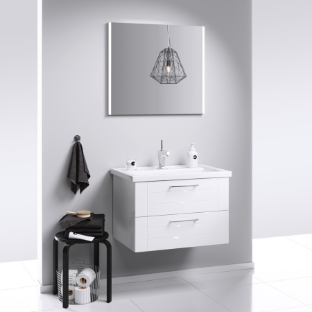 SM 80 Зеркало со светодиодной подсветкой в металлическом профиле, выключателем и регулятором освещенности (Ш80хВ70хГ3) в Сочи и Адлере