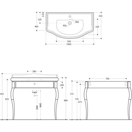 Раковина Kerasan Retro 1050 1W в Сочи и Адлере