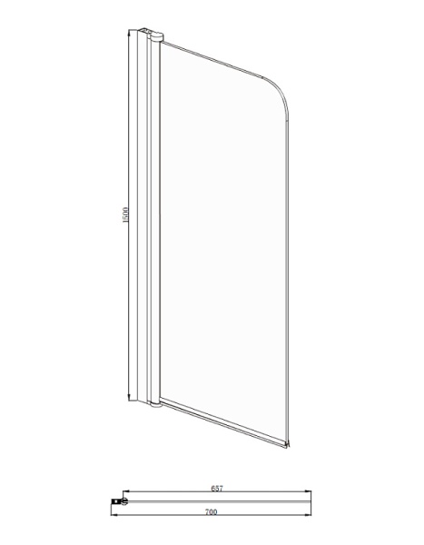 Душевая шторка Azario MERRIT 700*1500, 5 мм, цвет профиля СЕРЕБРО в Сочи и Адлере