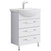 ИНФИНИТИ 60 Тумба подвесная с одним ящиком в белом глянцевом цвете с умывальником из литьевого мрамора ИНФИНИТИ 60 (Ш60хВ45хГ40)