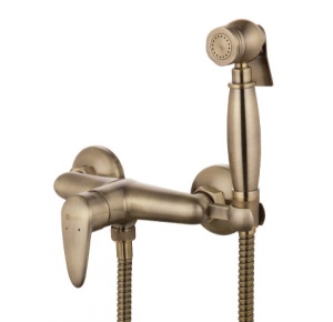 Смеситель Lemark Pramen LM3318B настенный с гигиеническим душем, бронза