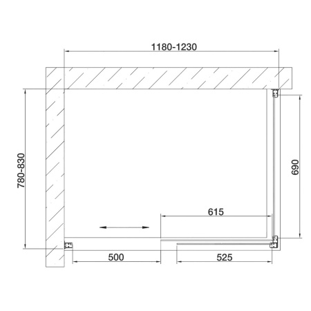 Дверь-купе в душевой проем с неподвижой стороной ZP+ZPV 120*80 08 01 профиль глянцевый хром стекло прозрачное в Сочи и Адлере