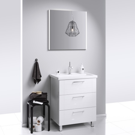 SM 70 Зеркало со светодиодной подсветкой в металлическом профиле, выключателем и регулятором освещенности (Ш70хВ70хГ3) в Сочи и Адлере