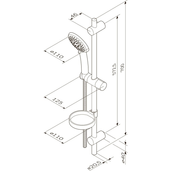 Like душевой комплект: ручной душ 110мм, душевая штанга 700мм, душевой шланг 1750мм, 3 функции ручного душа в Сочи и Адлере Like душевой комплект: ручной душ 110мм, душевая штанга 700мм, душевой шланг 1750мм, 3 функции ручного душа в Сочи и Адлере