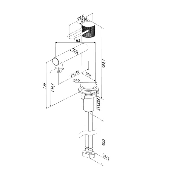Смеситель для умывальника, матовое золото, Duna, IDDIS, DUNMG00i01 в Сочи и Адлере Смеситель для умывальника, матовое золото, Duna, IDDIS, DUNMG00i01 в Сочи и Адлере