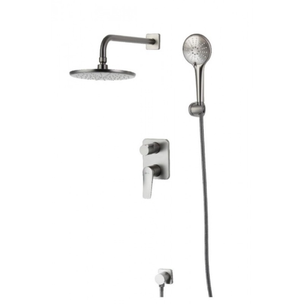 Смеситель Lemark Bronx LM3729GM для душа встраиваемый с дополнительной 3-функц. лейкой, графит Смеситель Lemark Bronx LM3729GM для душа встраиваемый с дополнительной 3-функц. лейкой, графит