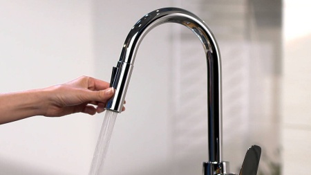 31815000 HG Focus Смеситель для кухни 240, однорычажный, с выдвижным душем, 1/2 в Сочи и Адлере