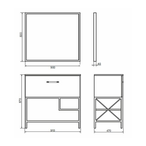 COMFORTY Зеркало "Бредфорд-90" черный в Сочи и Адлере