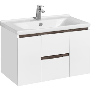 Рене Тумба-умывальник 80 белый/грецкий орех  (раковина приобретается отдельно Fest 80) (Раковина Миранда 80) Рене Тумба-умывальник 80 белый/грецкий орех  (раковина приобретается отдельно Fest 80) (Раковина Миранда 80)