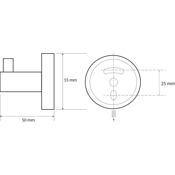DARK: Крючок для одежды 55x55x50мм, черный в Сочи и Адлере
