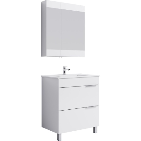 БРИГ 70 Шкаф-зеркало с двумя дверьми и внутренними стеклянными полочками (Ш70хВ80хГ15,5) в Сочи и Адлере