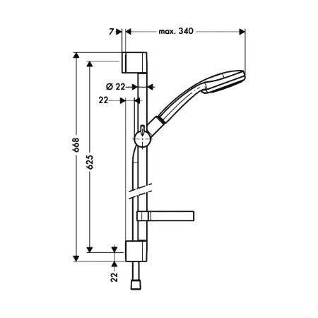 27772000 Hansgrohe Croma 100 Душевой набор Croma 100 Vario/Unica’C 0,65 м, ½’ в Сочи и Адлере