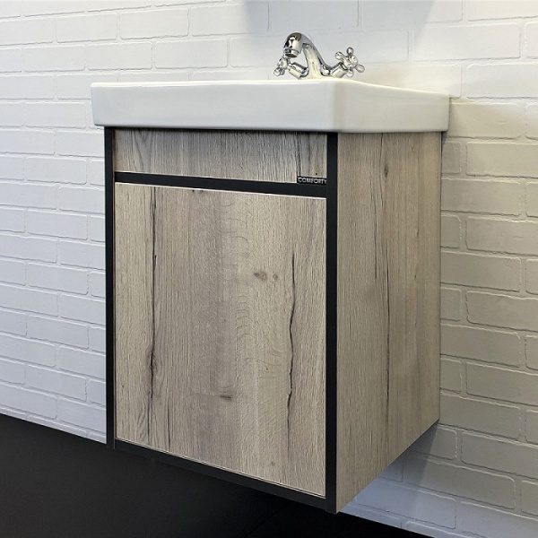 COMFORTY Тумба-умывальник "Вена-45" дуб дымчатый с  раковиной Адриана 45 COMFORTY Тумба-умывальник "Вена-45" дуб дымчатый с  раковиной Адриана 45