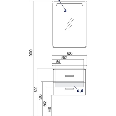Америна 60 Тумба (раковина приобретается отдельно Тигода 60) в Сочи и Адлере