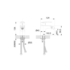 Смеситель для биде, RAYSB00i04 в Сочи и Адлере Смеситель для биде, RAYSB00i04 в Сочи и Адлере