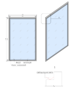 Зеркало MONACO  с подсветкой 70*110CM глянец черная+золото в Сочи и Адлере