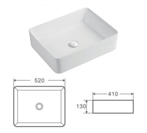 Раковина Kerald 520*410*130 мм накладная, белый  в Сочи и Адлере Раковина Kerald 520*410*130 мм накладная, белый  в Сочи и Адлере