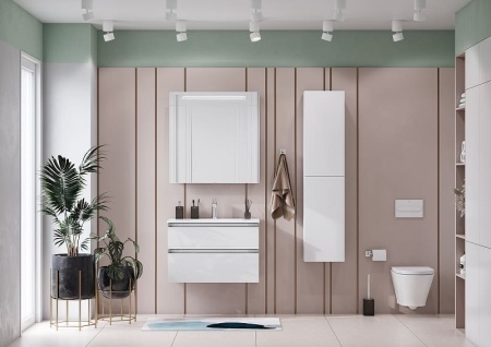 Тумба под раковину Roca THE GAP 800 мм, 2 ящика, подвесная, белый глянец (A857399806) в Сочи и Адлере