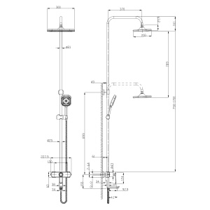 Смеситель Lemark Prizma LM3962C для ванны и душа с верхней душевой лейкой "Тропический дождь", хром в Сочи и Адлере Смеситель Lemark Prizma LM3962C для ванны и душа с верхней душевой лейкой "Тропический дождь", хром в Сочи и Адлере