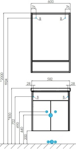 Флай 60 Зеркало-Шкаф белый, дуб крафт в Сочи и Адлере Флай 60 Зеркало-Шкаф белый, дуб крафт в Сочи и Адлере