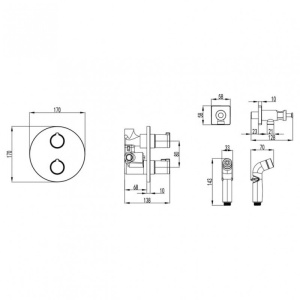 Термостат Lemark Yeti LM7819C с гигиеническим душем, встраиваемый в Сочи и Адлере