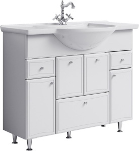 БАРСЕЛОНА-ЛЮКС 105 Тумба на ножках, три ящика, три двери, корзина и с раковиной СТИЛЬ 105 (Ш105хВ88хГ51) БАРСЕЛОНА-ЛЮКС 105 Тумба на ножках, три ящика, три двери, корзина и с раковиной СТИЛЬ 105 (Ш105хВ88хГ51)