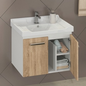 COMFORTY Тумба-умывальник "Рига-60" дуб сонома с раковиной COMFORTY 9335-60 COMFORTY Тумба-умывальник "Рига-60" дуб сонома с раковиной COMFORTY 9335-60