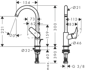 71130000 HG Logis Смеситель для раковины 210, однорычажный, поворотный излив 120°, с донным клапаном в Сочи и Адлере 71130000 HG Logis Смеситель для раковины 210, однорычажный, поворотный излив 120°, с донным клапаном в Сочи и Адлере