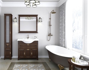 ИДЕЛЬ 105 тумба дуб шоколадный без раковины AMERICA 105 ИДЕЛЬ 105 тумба дуб шоколадный без раковины AMERICA 105