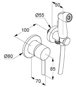 389990576 Набор BOZZ гигиенический, состоит из артикулов: 389250576+38826P+6054705-00+7314905 хром в Сочи и Адлере