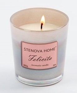 Ароматическая свеча Felicita, МАТЕРИАЛ: Стекло, СОСТАВ: Натуральный соевый воск, ОБЪЕМ: 100 мл, АРОМАТ: Felicita