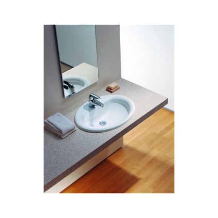 8.1395.1.000.104.1 умывальник PRO встарив. сверху /56х44х16,5/ (бел) в Сочи и Адлере