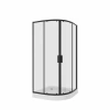 Душевое ограждение NG-6805-08 BLACK  (90*90*190) трапеция, распашная